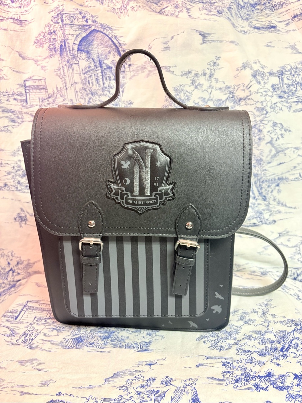 Wednesday Nevermore Academy The Addams Family Mini Backpack/ Shoulder Bag